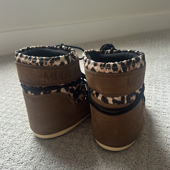 Leopard low-felt Moon boots - Picture 3 of 4